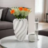 BM335606_5_61942275-2201-4ad2-b775-2aaa9b22ddcf Velz Decorative Flower Vase, 18 Inch Wavy Shape, Matte White Ceramic