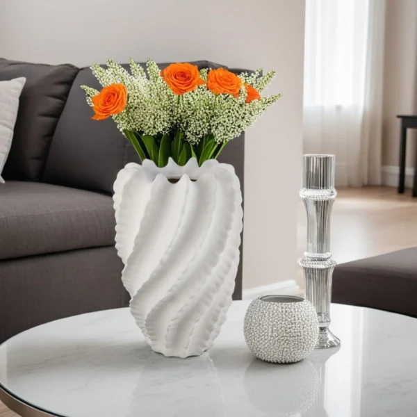 BM335606_5_61942275-2201-4ad2-b775-2aaa9b22ddcf Velz Decorative Flower Vase, 18 Inch Wavy Shape, Matte White Ceramic