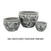 BM335633_4_4982f468-cc31-4a32-8d8f-7c84d4aa7eb3 Hely 3 Planter Set, Green White Floral Glazed Ceramic 16, 12, 8 Inch