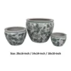BM335634_4_8812dd5e-08c0-4890-8051-efd765acf364 Hely 3 Planter Set, Green Vine Pattern Gray Ceramic 20, 14, 10 Inch