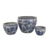 BM335635_57bb47cb-30c6-476e-a971-00c5d362ec05 Hely 3 Planter Set, Blue Floral Vine Off White Ceramic 20, 14, 10 Inch