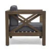 Juna Outdoor Club Chair, Charcoal Gray Water-Resistant Fabric, Acacia