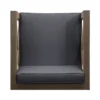Juna Outdoor Club Chair, Charcoal Gray Water-Resistant Fabric, Acacia