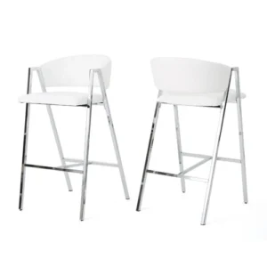 BM335647_295cb9ed-4f4a-4523-9e14-867efa2cf350 Zoy Barstool Chair Set of 2, Ivory Faux Leather, Chrome Metal Frame