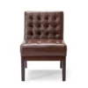 BM335656_1_df4836e4-0a35-4459-a25c-a306c234762c Armless Accent Chair, Tufted Dark Brown Faux Leather, Rubberwood Frame