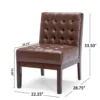 BM335656_4_9c6c93ec-b405-472e-b6e7-f78ce7545d80 Armless Accent Chair, Tufted Dark Brown Faux Leather, Rubberwood Frame