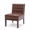 BM335656_752accdb-d73e-4a31-8fa9-b7d6b961a02e_002 Armless Accent Chair, Tufted Dark Brown Faux Leather, Rubberwood Frame