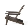 Libo Outdoor Adirondack Chair, Taupe Gray Acacia Wood, Slat Panels