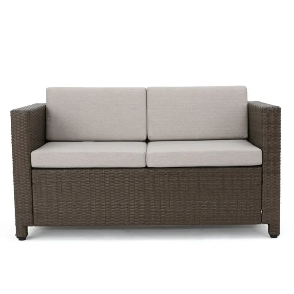 BM335691_2_ec5e5f63-cba2-443f-a506-d8200452a994 Perie 4 Piece Outdoor Sofa Chair and Table Set, Brown Rattan, White