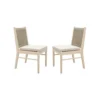 Orry Dining Side Chair Set of 2, Beige Roped Back, Acacia Wood
