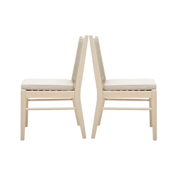 Orry Dining Side Chair Set of 2, Beige Roped Back, Acacia Wood