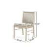 Orry Dining Side Chair Set of 2, Beige Roped Back, Acacia Wood