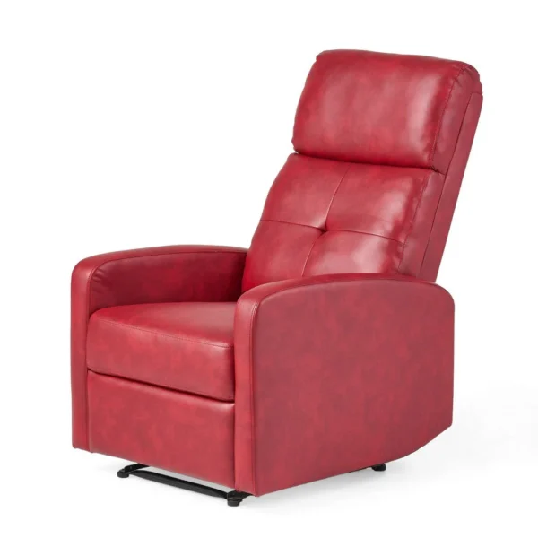 BM335791_42d3c033-68b2-4cfb-a7cb-b31e887e6ccc Belz Manual Recliner Chair with Handle, Button Tufted Red Faux Leather