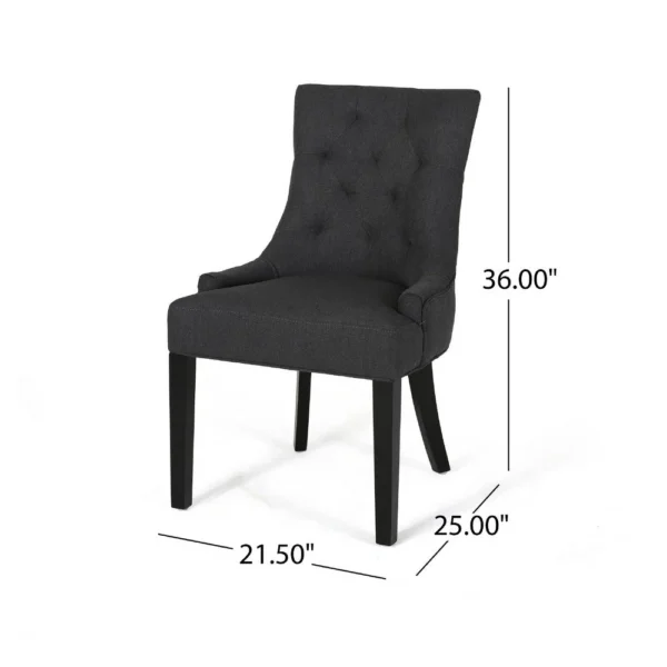 BM335822_4_3560249a-a827-4aca-bdb0-6a6e01c4e7a0 Chen Dining Chair Set of 2, Upholstered Tufted Backrest, Gray Fabric