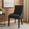 BM335822_5 Chen Dining Chair Set of 2, Upholstered Tufted Backrest, Gray Fabric