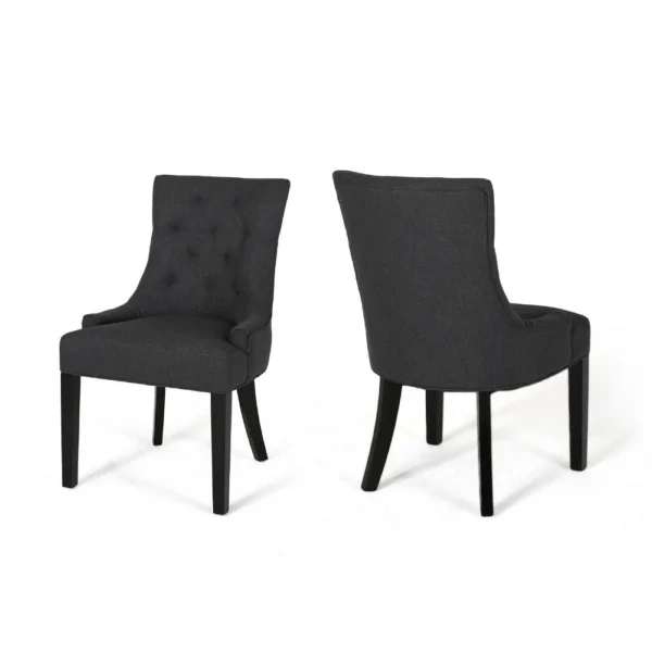 BM335822_8e38de34-cd95-4d8a-b0bd-b06dbebec123 Chen Dining Chair Set of 2, Upholstered Tufted Backrest, Gray Fabric