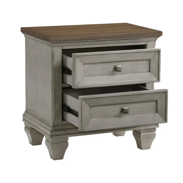 BM335832_1_0c89da8c-2fa1-47bd-b1c3-6f0021f12ce8 Giny Nightstand, 2 Drawers, Brown and Antique Gray Acacia Wood Top