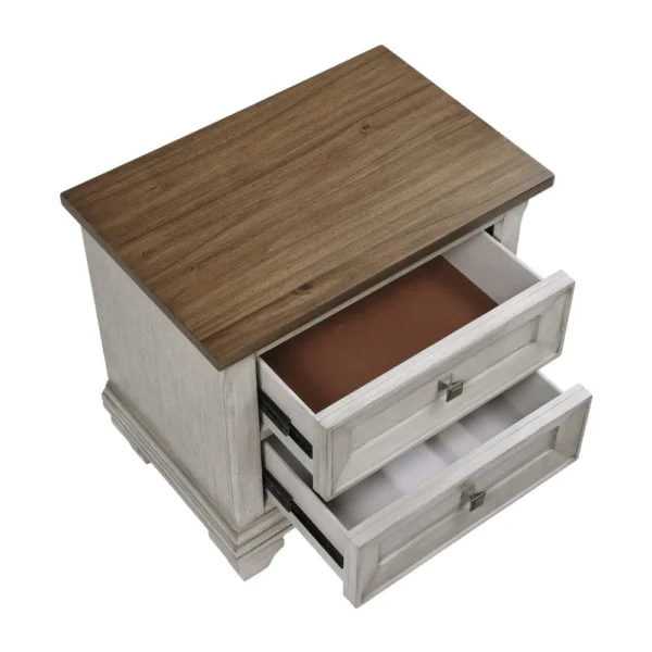 BM335832_2_e31335e4-9917-4b8d-b5a5-5df0efba9fc5 Giny Nightstand, 2 Drawers, Brown and Antique Gray Acacia Wood Top