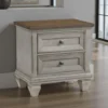 BM335832_5 Giny Nightstand, 2 Drawers, Brown and Antique Gray Acacia Wood Top