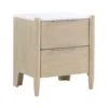 BM335835_1147d51a-4699-4992-a4ed-0bd15276e397 Maty Nightstand, 2 Drawers, White Marble Top, Light Oak Brown Ceruse