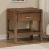 BM335838_5 Evi Nightstand, 1 Drawer w Lower Open Shelf, Brushed Rich Brown Wood