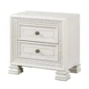 Rotu Nightstand, 2 Drawers Rope Molding, White Ash Veneer, 28 Inch