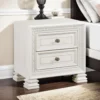 Rotu Nightstand, 2 Drawers Rope Molding, White Ash Veneer, 28 Inch