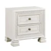 Rotu Nightstand, 2 Drawers Rope Molding, White Ash Veneer, 28 Inch