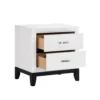 BM335853_1_9df73ee1-e067-4c36-a01c-e9f963aef8fe Ameya Nightstand, 2 Drawers w Chrome Handles, White and Black, 25 Inch