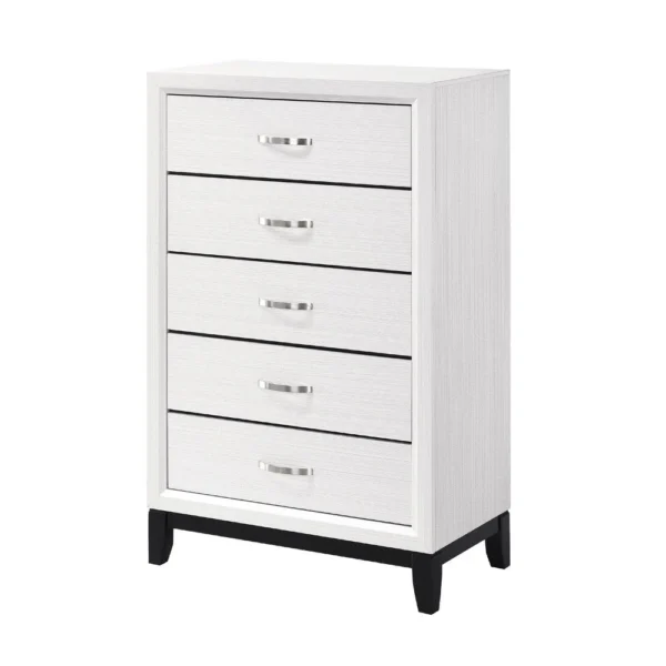 BM335855_2_71e25727-916f-4886-b83d-ed428c92b9d8 Ameya Tall Dresser Chest, 5 Drawers w Chrome Handles, White and Black