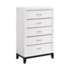 BM335855_75e58aa5-e555-4e1a-b828-21f1554e5036 Ameya Tall Dresser Chest, 5 Drawers w Chrome Handles, White and Black