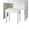 Hudi Makeup Vanity and Stool Set, 10 Lights, USB Power Outlet, White