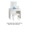 Hudi Makeup Vanity and Stool Set, 10 Lights, USB Power Outlet, White