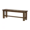 Rick Dining Bench, 52 Inch Transitional Natural Brown Rubberwood