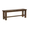 Rick Dining Bench, 52 Inch Transitional Natural Brown Rubberwood