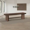 BM335876_5 Bloi Dining Bench, X Shaped Trestle Base, 59 Inch, Brown Wood Frame