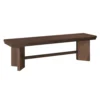 BM335876_e8a83792-7039-40a9-84cb-28c9748b9f3b Bloi Dining Bench, X Shaped Trestle Base, 59 Inch, Brown Wood Frame