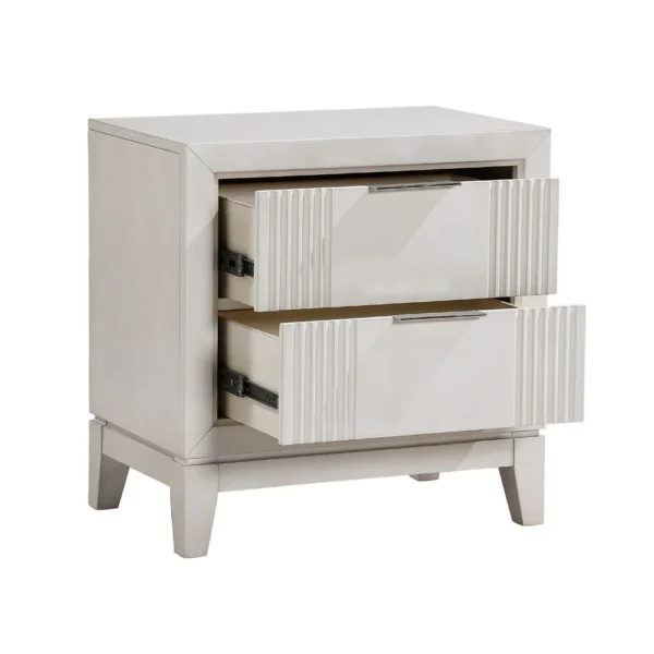 BM335904_1_9264e7c8-b3f8-4505-85c5-cfa5d1f52a92 Flo Nightstand, 2 Drawers, Antique White Wood, Chrome Edge Handles