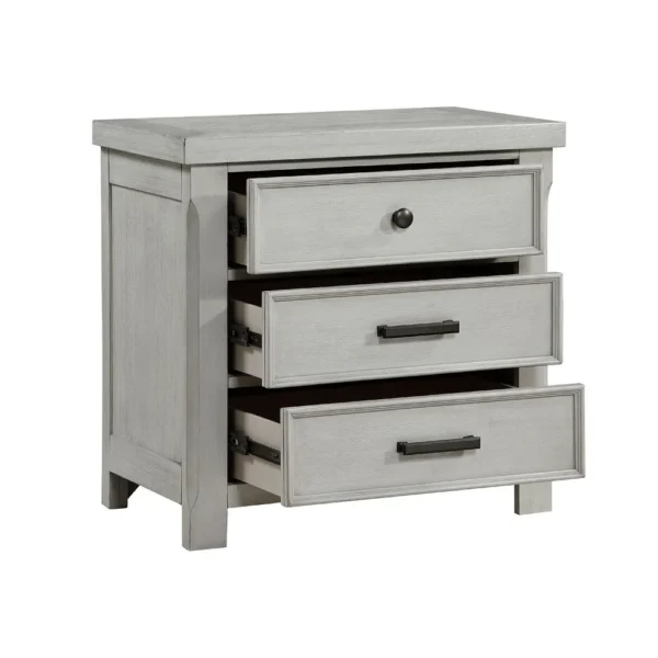 BM335907_1_8b15318f-24c6-42a6-92f2-0db8aa33b6f3 Brok Nightstand, 3 Drawers, Light Gray Acacia Wood, Black Bar Handles