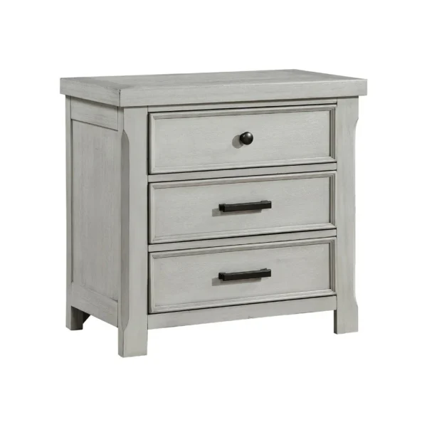 BM335907_84109199-152f-47d9-9657-0fa52dffe6b4 Brok Nightstand, 3 Drawers, Light Gray Acacia Wood, Black Bar Handles