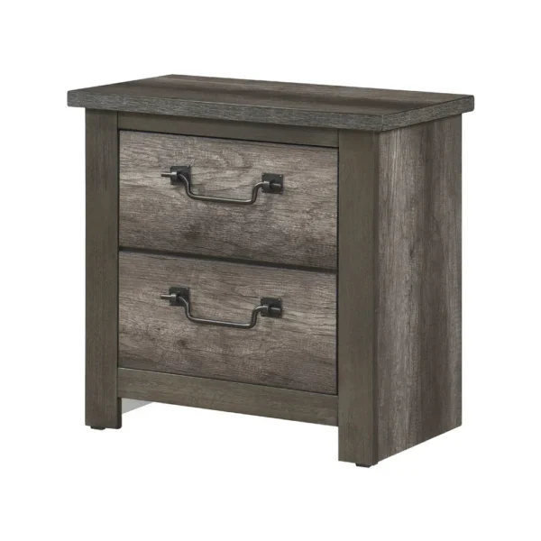 BM335910_2_8f4ced99-af32-449d-bc5e-9c65940aece5 Nemy Nightstand, 2 Drawers, Gray Melamine Laminate, Drop Handles