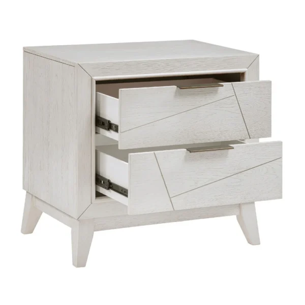 BM335919_1_2bb2f335-7f46-48f0-abb3-aa777c2377f7 Zine Nightstand, 2 Drawers, Antique White Oak Wood, Flat Black Handles