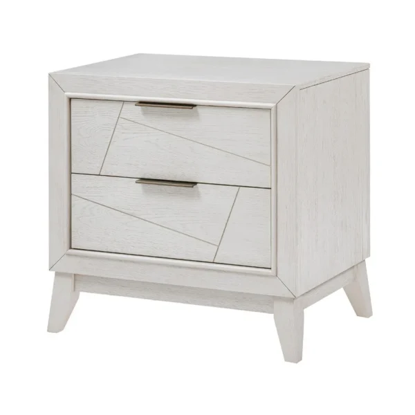 BM335919_3_7cafb4d5-b945-4dae-834a-dccc37c2fb3f Zine Nightstand, 2 Drawers, Antique White Oak Wood, Flat Black Handles