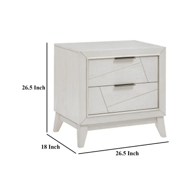BM335919_4_1904dbee-a093-4ac0-8475-2b733a420d28 Zine Nightstand, 2 Drawers, Antique White Oak Wood, Flat Black Handles
