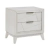 BM335919_9a9c670f-a5bb-48a7-af74-a6e32fed6467 Zine Nightstand, 2 Drawers, Antique White Oak Wood, Flat Black Handles