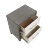 BM335922_2_5cb7c597-5494-421f-9d97-d7e40abfd77e Rowy Nightstand, 2 Drawer Polished Bar Handles, Ivory and Gray Veneer