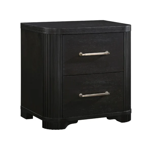 BM335925_c67798e9-fd9d-4493-8394-50f15f19069e Chas Nightstand, 2 Drawers Brass Bar Handles, Charcoal Black Wood