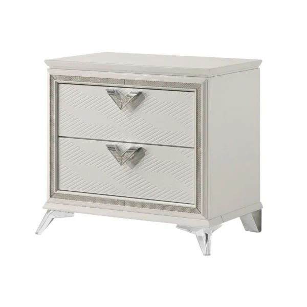 BM335928_2_5304a2fa-d0ee-4955-acec-3a3cc71a67db Dery Nightstand, 2 Drawers Chrome Triangle Handles, Gold White Wood