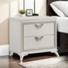 BM335928_5 Dery Nightstand, 2 Drawers Chrome Triangle Handles, Gold White Wood