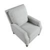 Berry Manual Push Back Recliner Chair, Gray Chenille Nailhead Trim